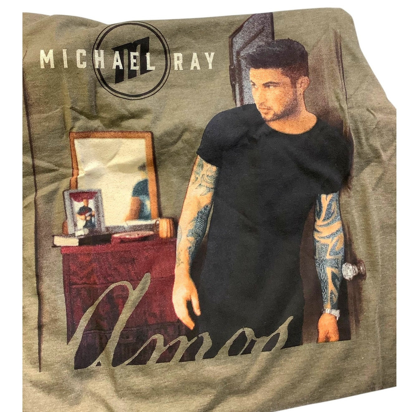 2018 Country Music's Michael Ray Concert Event Memorabilia T-Shirt, Green, NIP