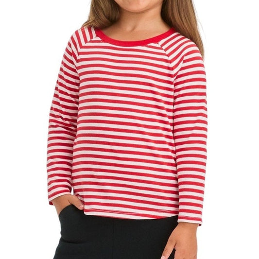 Girls' Striped Long Sleeve T-Shirt - Cat & Jack, Red & White, 12M