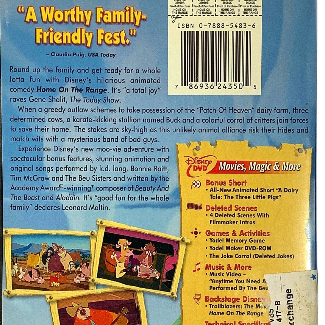 Walt Disney's Home On The Range (DVD 2004) 76 Minutes of Animation for Children