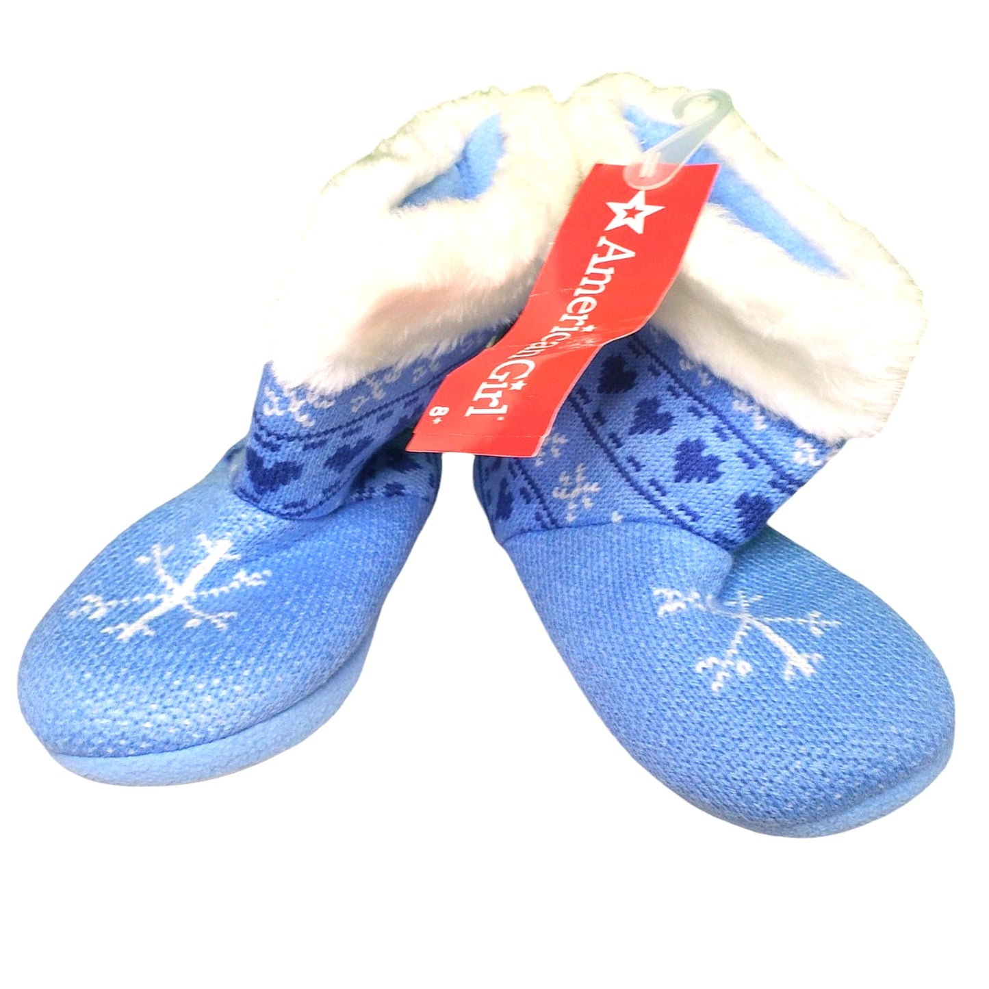 American Girl Blue Polar Bear Fleece Lined Knit Booties, Size S (1-3)