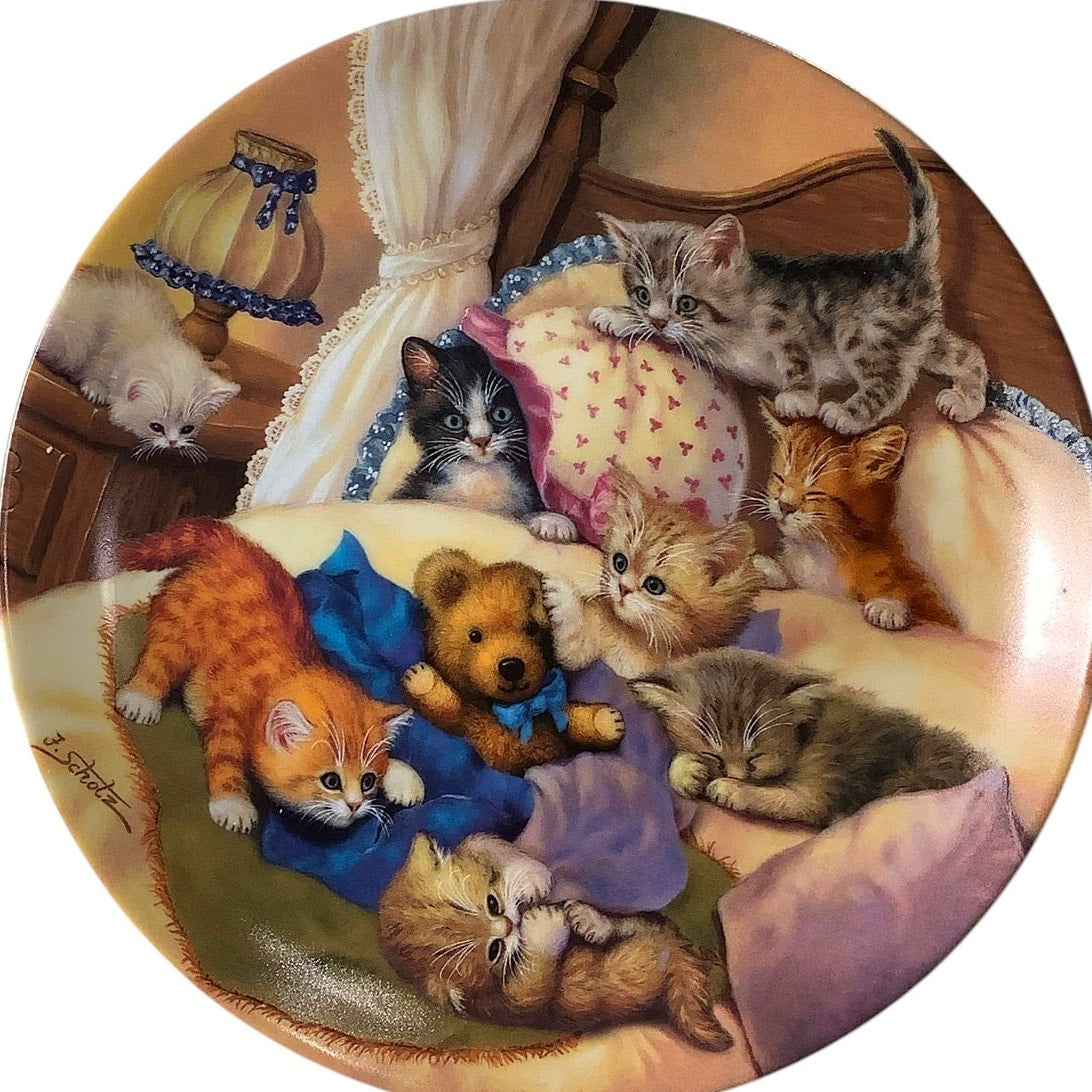 Collector's Plate: Cat Nap, Litter Rascals, J. Scholz, BradEx 1998