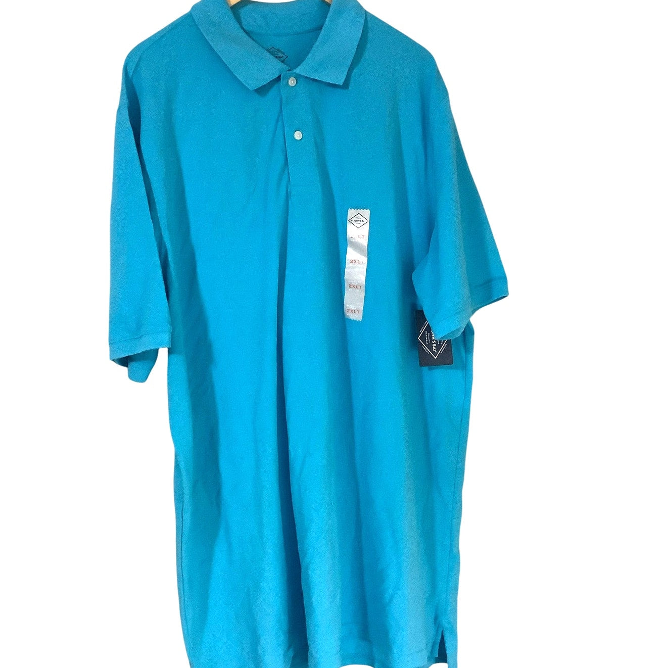 St. John's Bay Big &Tall Mens Regular Fit S/S Polo Shirt, Azure Blue, 2XLT