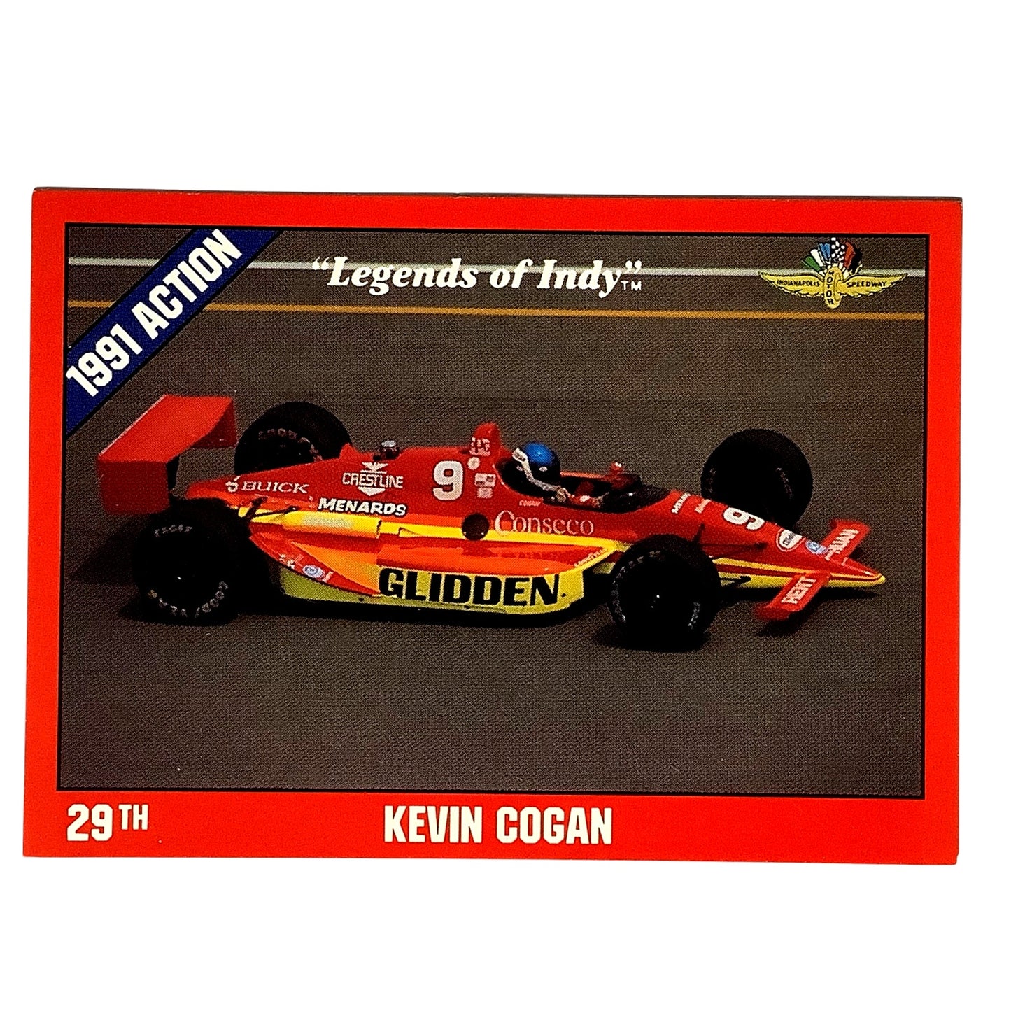 Kevin Cogan 29th Place Indy 500, 1991 Action, 1992 Legends of Indy, Card No.30