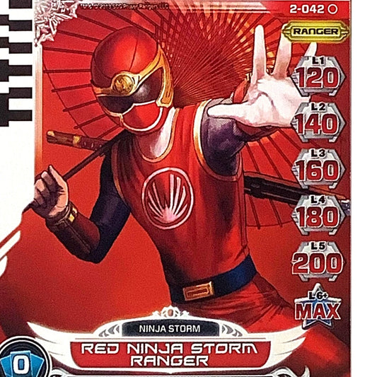 Red Ninja Storm Ranger, Card 2-042, Guardians of Justice Power Rangers 2013