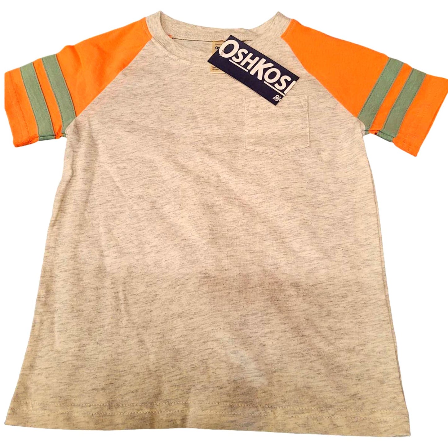 OshKosh B'gosh Toddler Boys' Knit Colorblock S/S Henley T-Shirt - Orange 4T