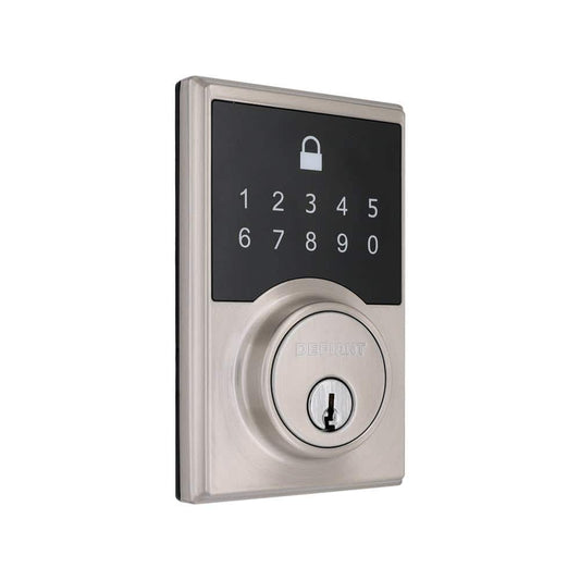 Defiant Square Satin Nickel Compact Touch Electronic Deadbolt, 32GC8X2D01AHP