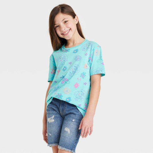 Girls' Disney Encanto Short Sleeve Graphic T-Shirt - Turquoise Blue M (8)