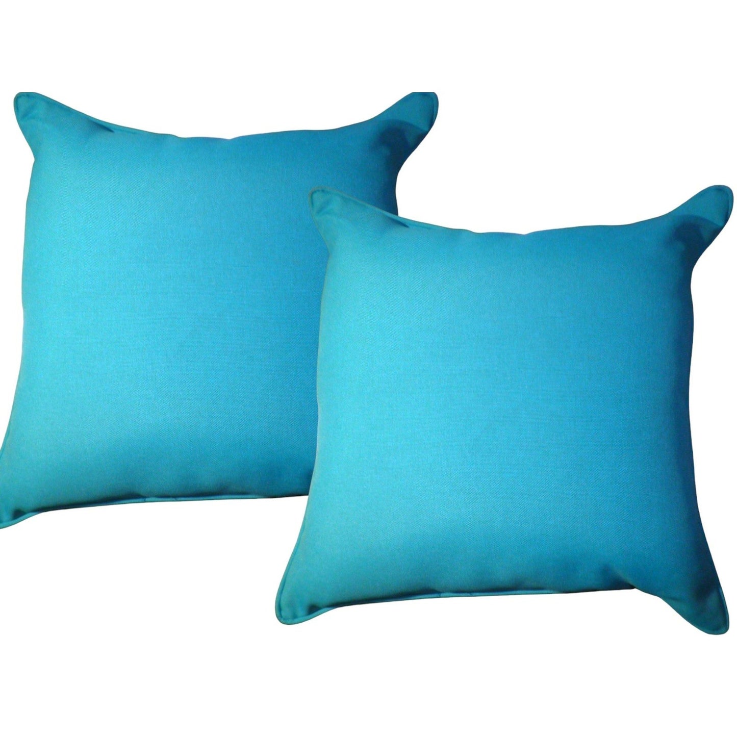 Set of 2 Square Outdoor Throw Pillows, Palm Hibiscus, Gray and Teal, 16 x 16 x 5