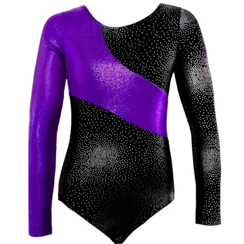 Gymnastics Leotards L/S Dance Leotard Sparkle Ballet Dancewear, 13-14 Years