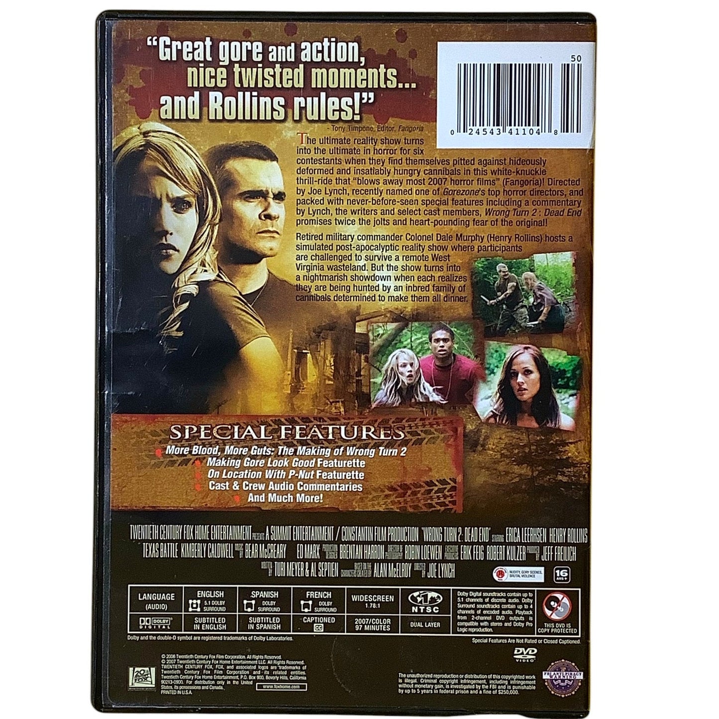 Wrong Turn 2: Dead End [Unrated] [DVD 2007] 97 Minutes of Horror and Suspense