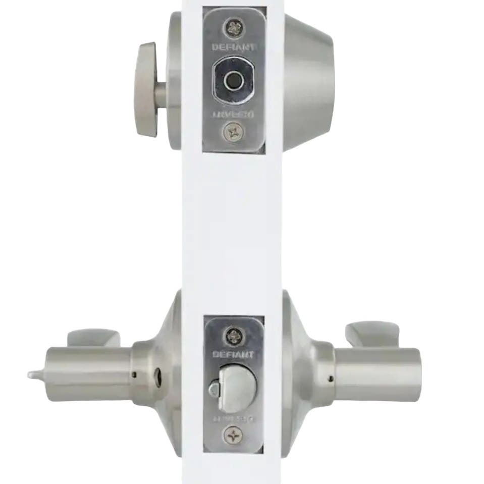 Defiant Naples Satin Nickel Single-Cylinder Project 2-Pack, Deadbolts & Levers