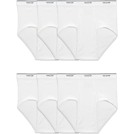 Fruit of the Loom Big Men's Tag-Free Cotton Briefs Underwear, 6 Pack White, XXL