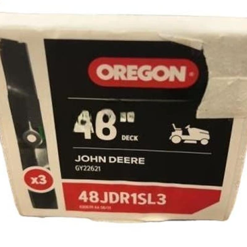 Oregon Mower Blades -48" Deck Fits John Deere Riding Mower, set of 3 (48JDR1SL3)