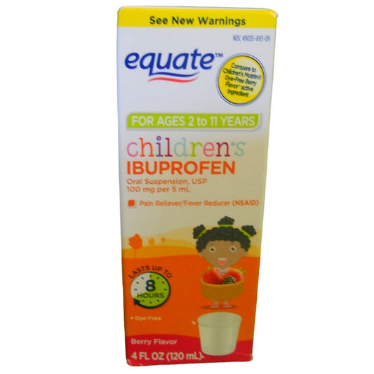 Equate Children's Ibuprofen Oral Suspension, 100 mg per 5 mL, Berry, 4.0 Fl. Oz.