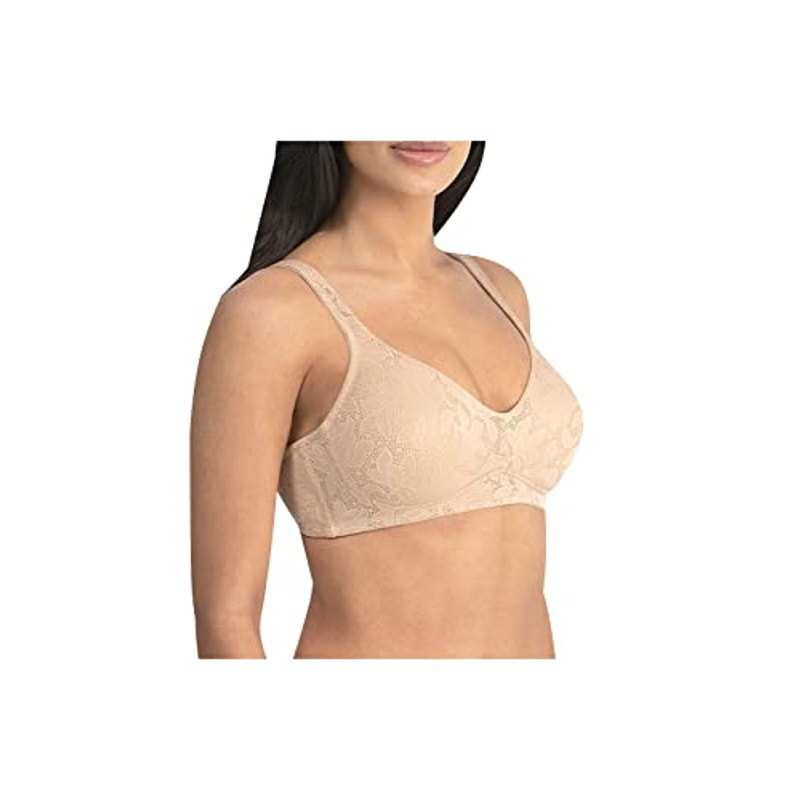 Dominique Women's Jolie Wire Free Jacquard Soft Cup Minimizer Bra, 34F, Mocha