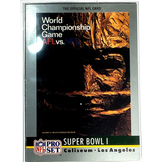 1990 Pro Set Super Bowl 1 Card - 1967 - Los Angeles - Packers 35 Chiefs 10