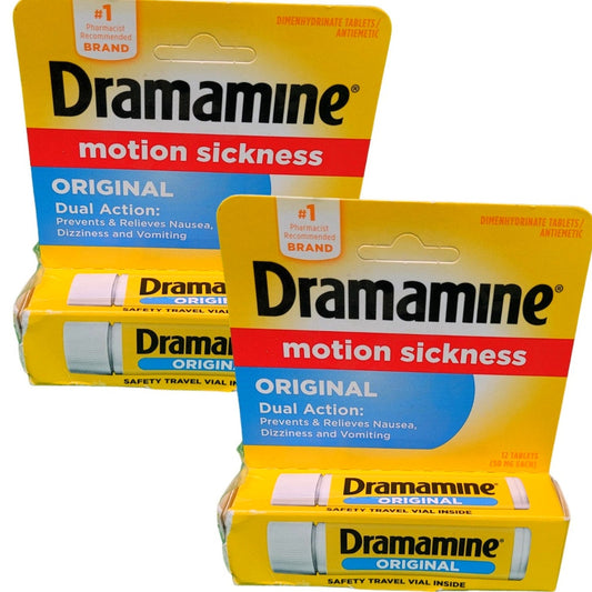 Dramamine Original Motion Sickness Relief for Nausea, Dizziness & Vomiting, 24CT