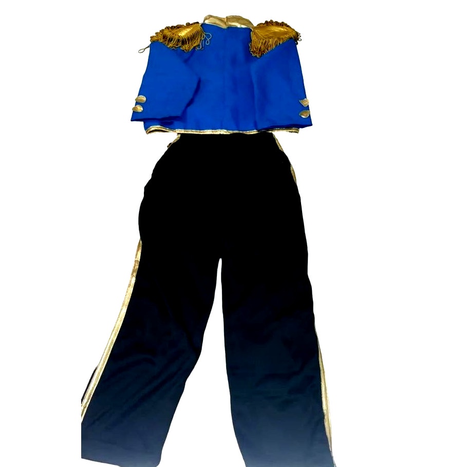 Blue Boys Prince Charming Cosplay Prince Costume Top and Pants (XS)