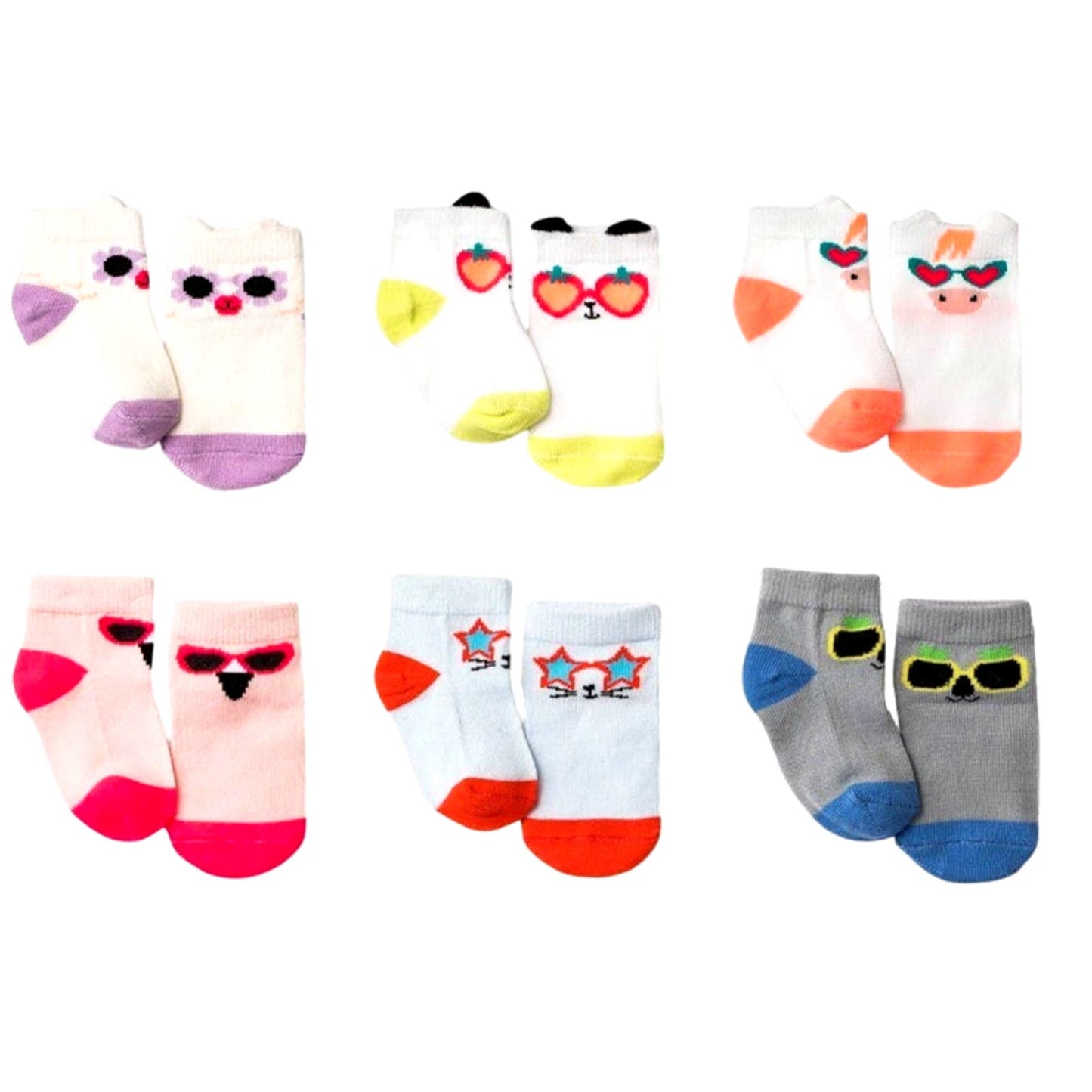 Girls (2T-3T) 12 PK Animals/Sunglasses Print Socks - Cat & Jack