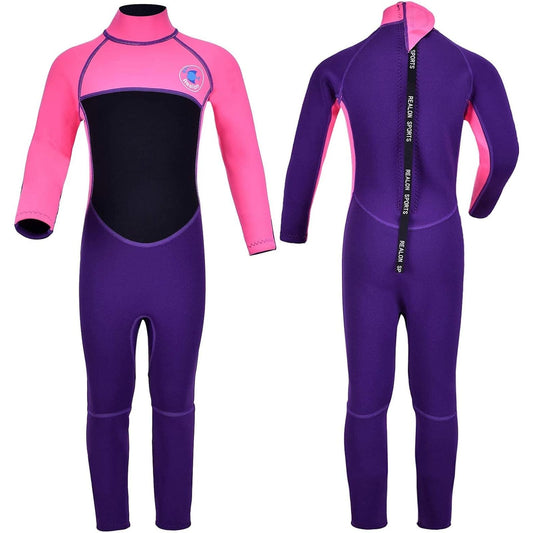 REALON Kids Wetsuit for Toddler Girls Boys & Youth, 3mm Neoprene Full Suit, XXS