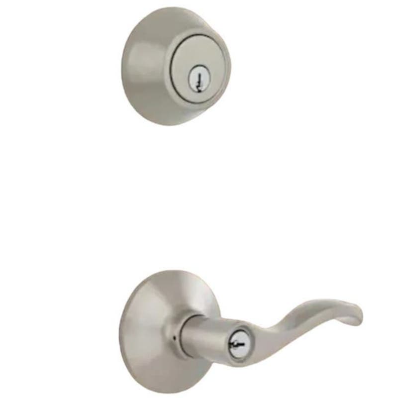 Defiant Naples Satin Nickel Single-Cylinder Project 2-Pack, Deadbolts & Levers