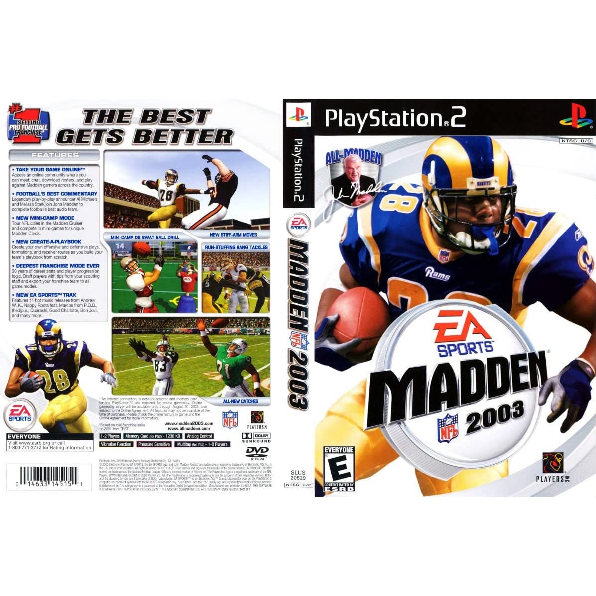 PS2 Playstation 2 Madden 2003 [Video Game}, LN Condition, Great Vintage Game