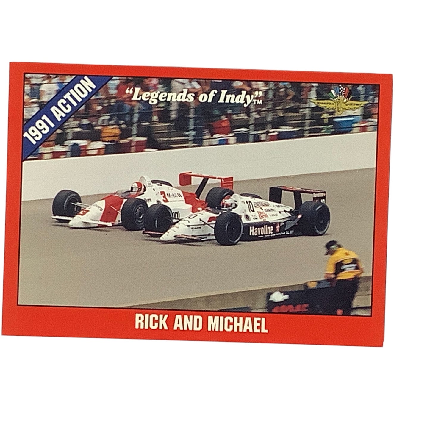 Rick Mears, Michael Andretti 1991 Race Action, 1992 Legends of Indy Card 42, NM+