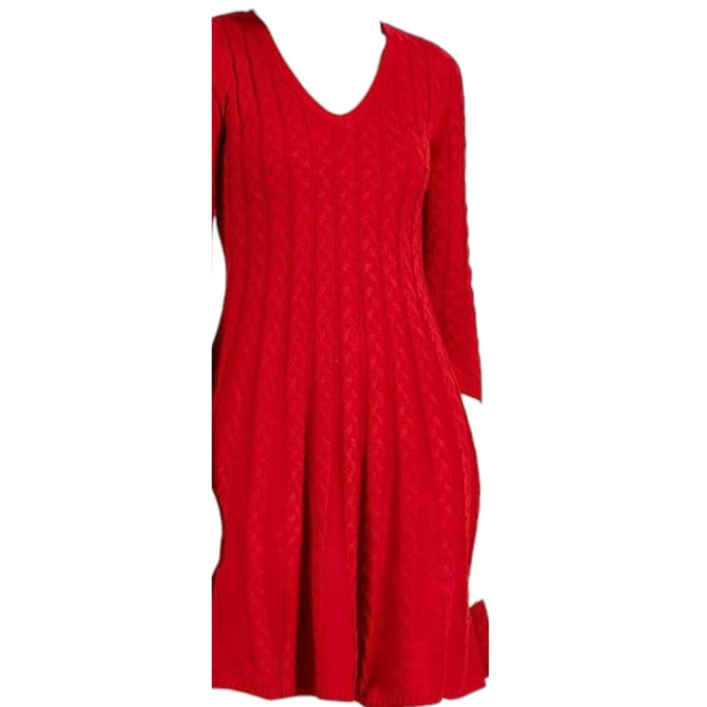 Jessica Howard Women's Cable Knit Mini Sweater Dress, Dark Pink (Red), SM (4-6)