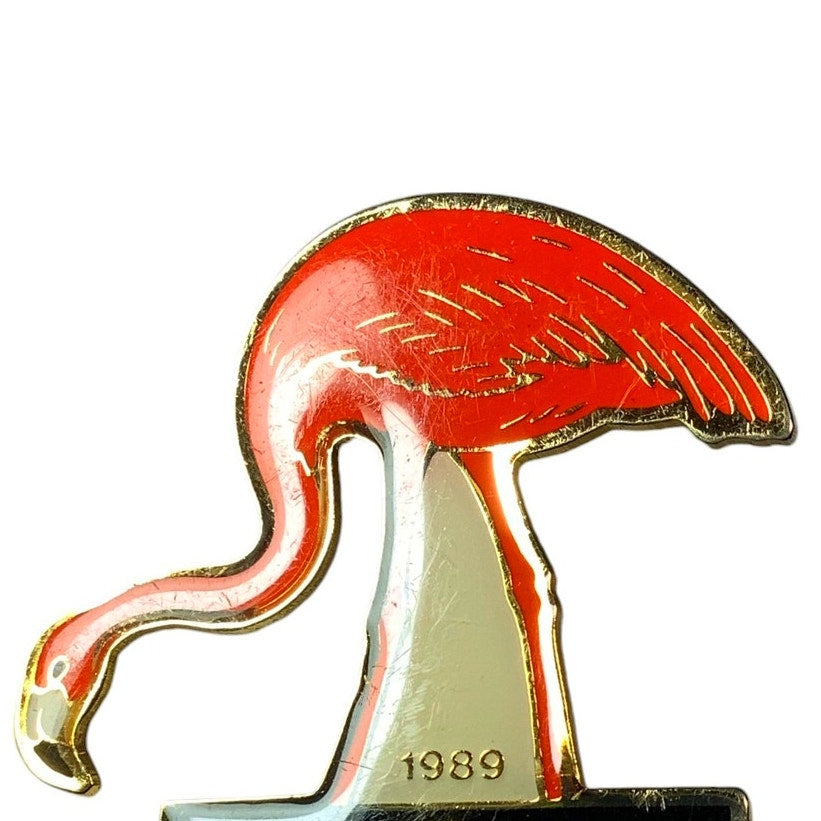 Vintage 1989 Lions Club International Flamingo Pin, Tyler Forest Lake MN