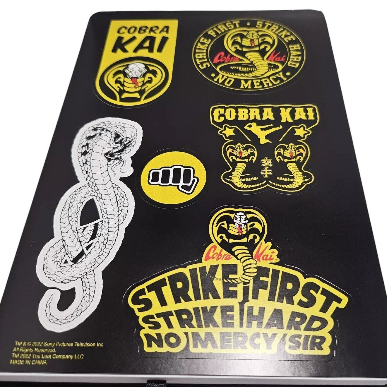 Cobra Kai Journal Notebook by Loot Crate 8-3/8" x 5-5/8" With 6-Sticker Sheet