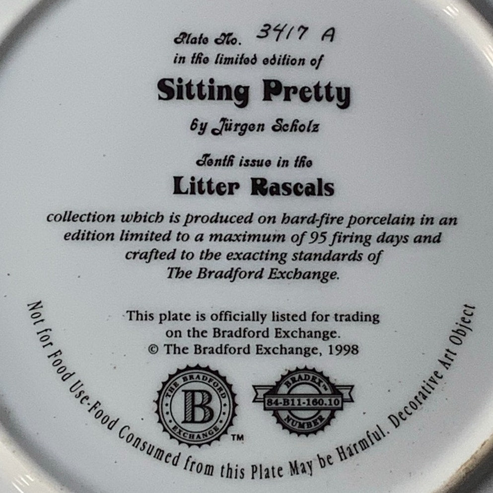 Collector's Plate: Sitting Pretty, Litter Rascals, J. Scholz, BradEx 1998