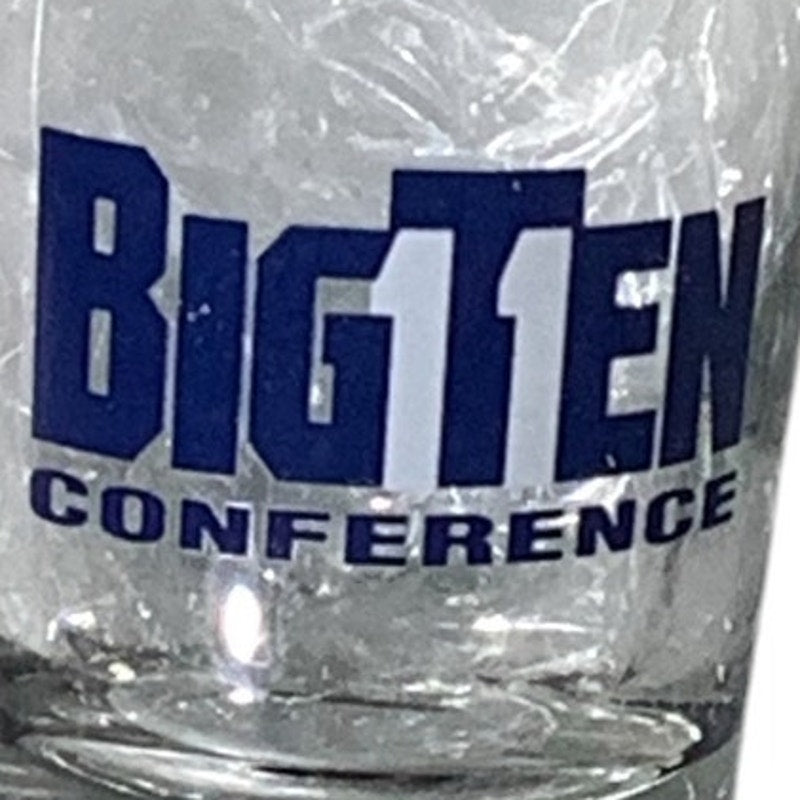 Vintage 1990 Big 10 (11) NCAA Conference Shot Glass, 2"D x 2-1/2"H