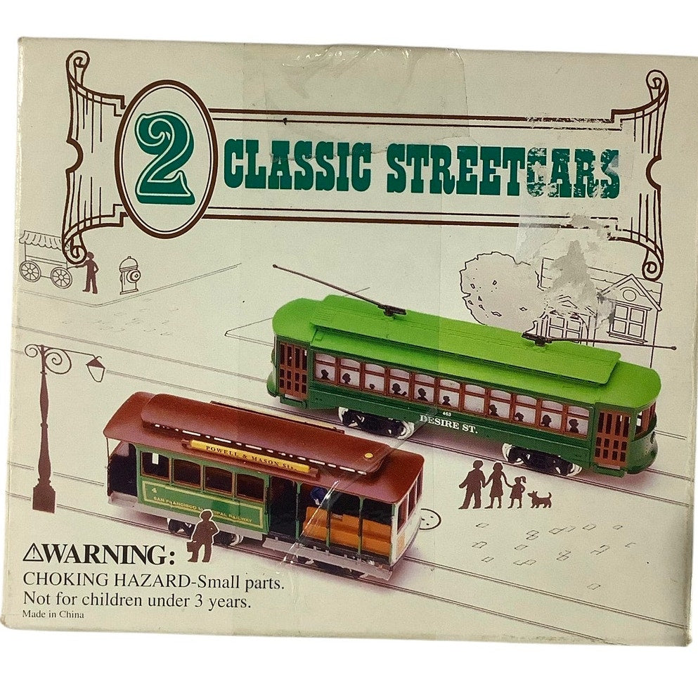 San Francisco Cable Car (4.25") & Desire St Trolley (6")- Classic Streetcars