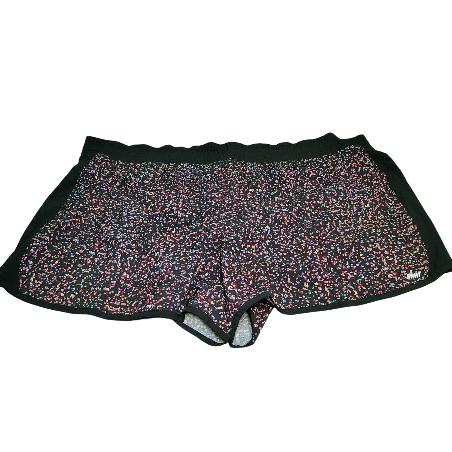 Women's 4" Stretch Woven Running Short, Black Confetti Print, XX-Large