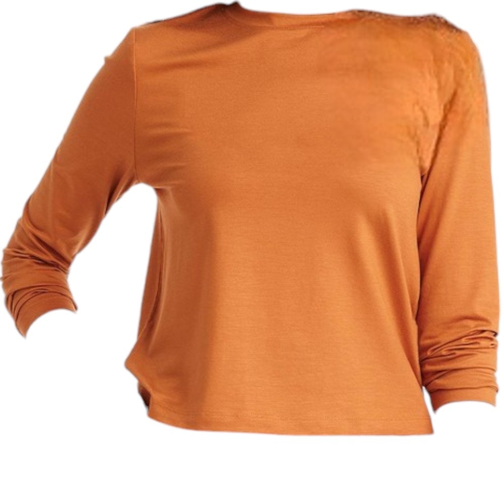 Women's Long Sleeve T-Shirt - a New Day, Orange, XS (0-2)