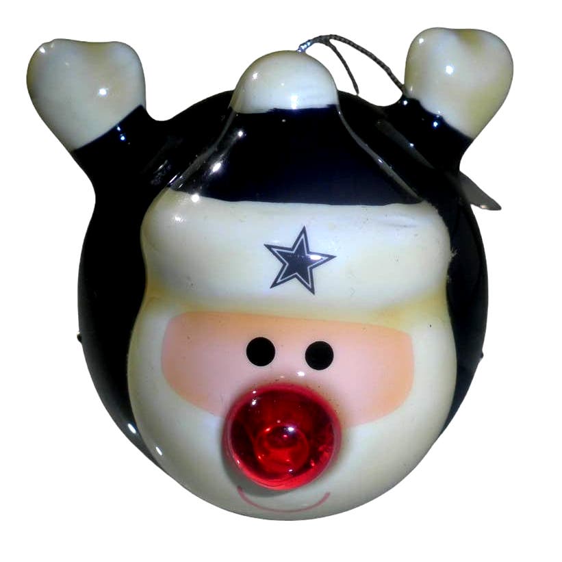 Dallas Cowboys NFL Licensed LED Santa and Snowman Christmas Ornaments