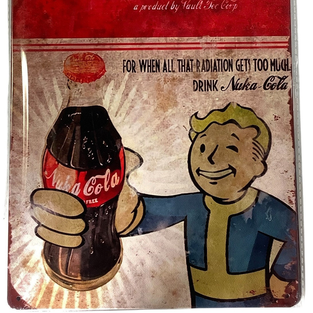 Fallout Nuka-Cola, 8" x 12" Vintage Retro Metal Game Poster Sign