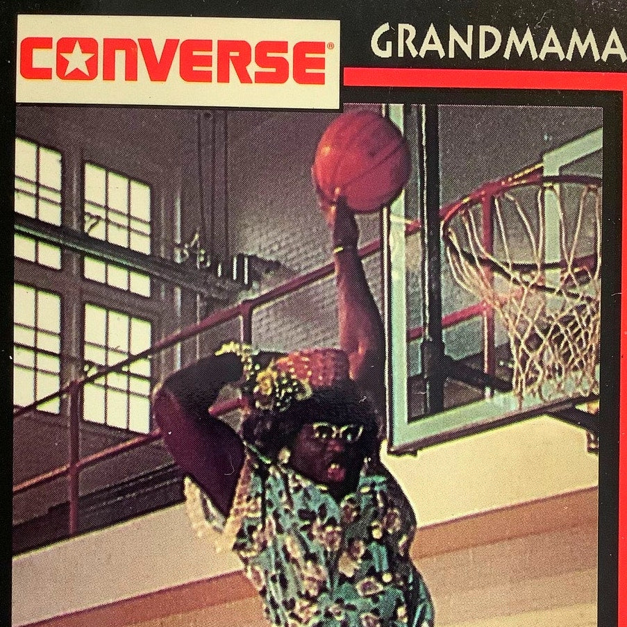 Larry Johnson Grandmama Dunk Basketball Card G2 1993 Converse Front Row, EXC