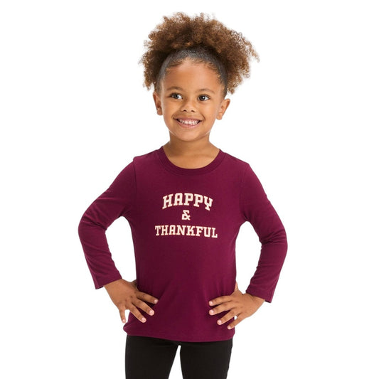 Toddler 'Happy & Thankful' Long Sleeve T-Shirt - Cat & Jack, Burgundy 3T