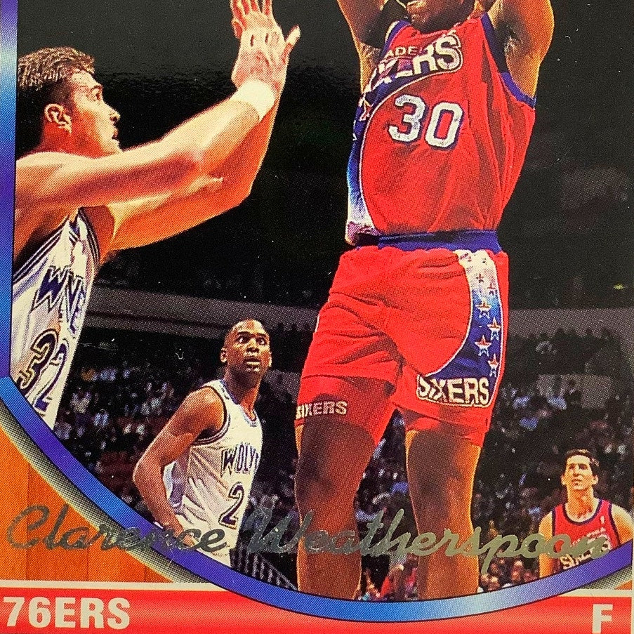 Clarence Weatherspoon, Philadelphia 76ers, 1993 Topps Gold NBA Card 164, EXC