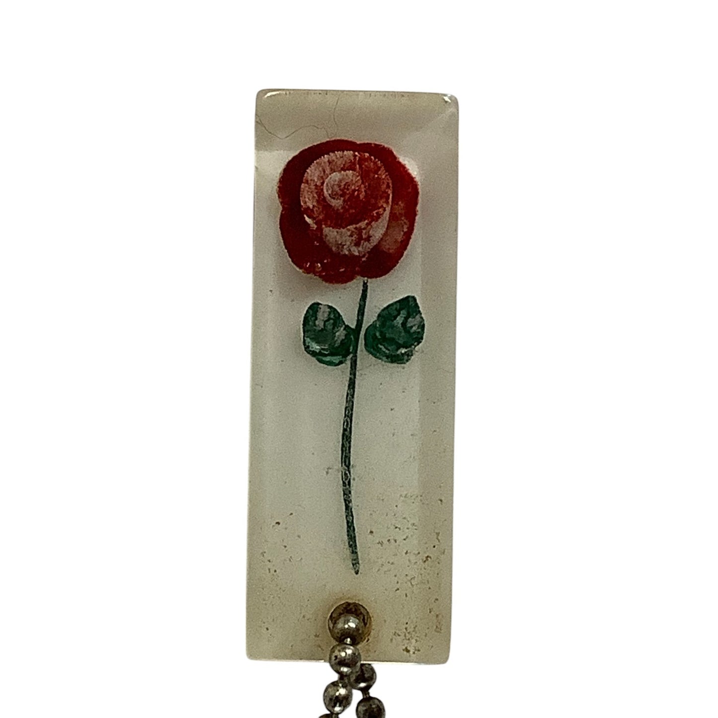 Collectible Vintage The Red Rose Tea Lucite Rose Keychain