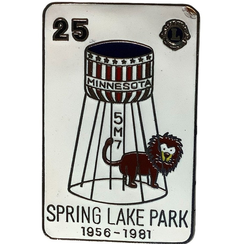 Vintage 1981 Lions Club International,  25th Spring Lake Park Pin, 5M7 MN