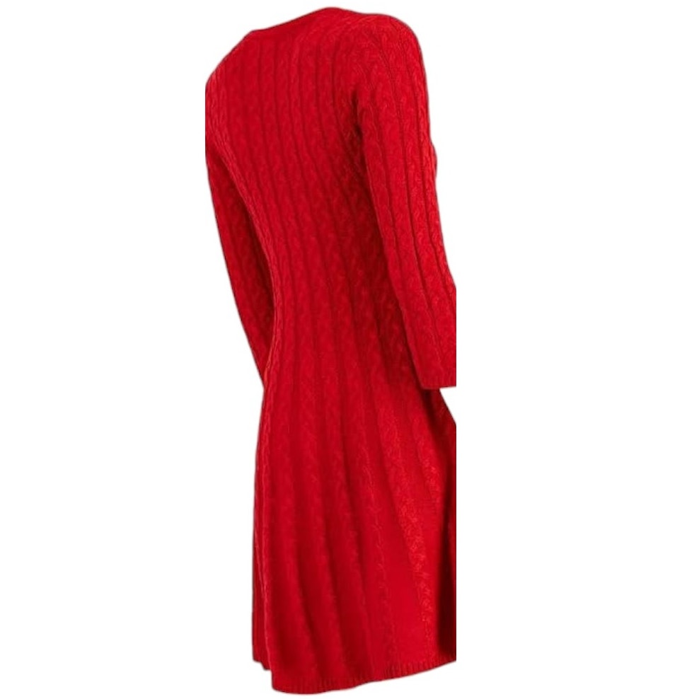 Jessica Howard Women's Cable Knit Mini Sweater Dress, Dark Pink (Red), SM (4-6)