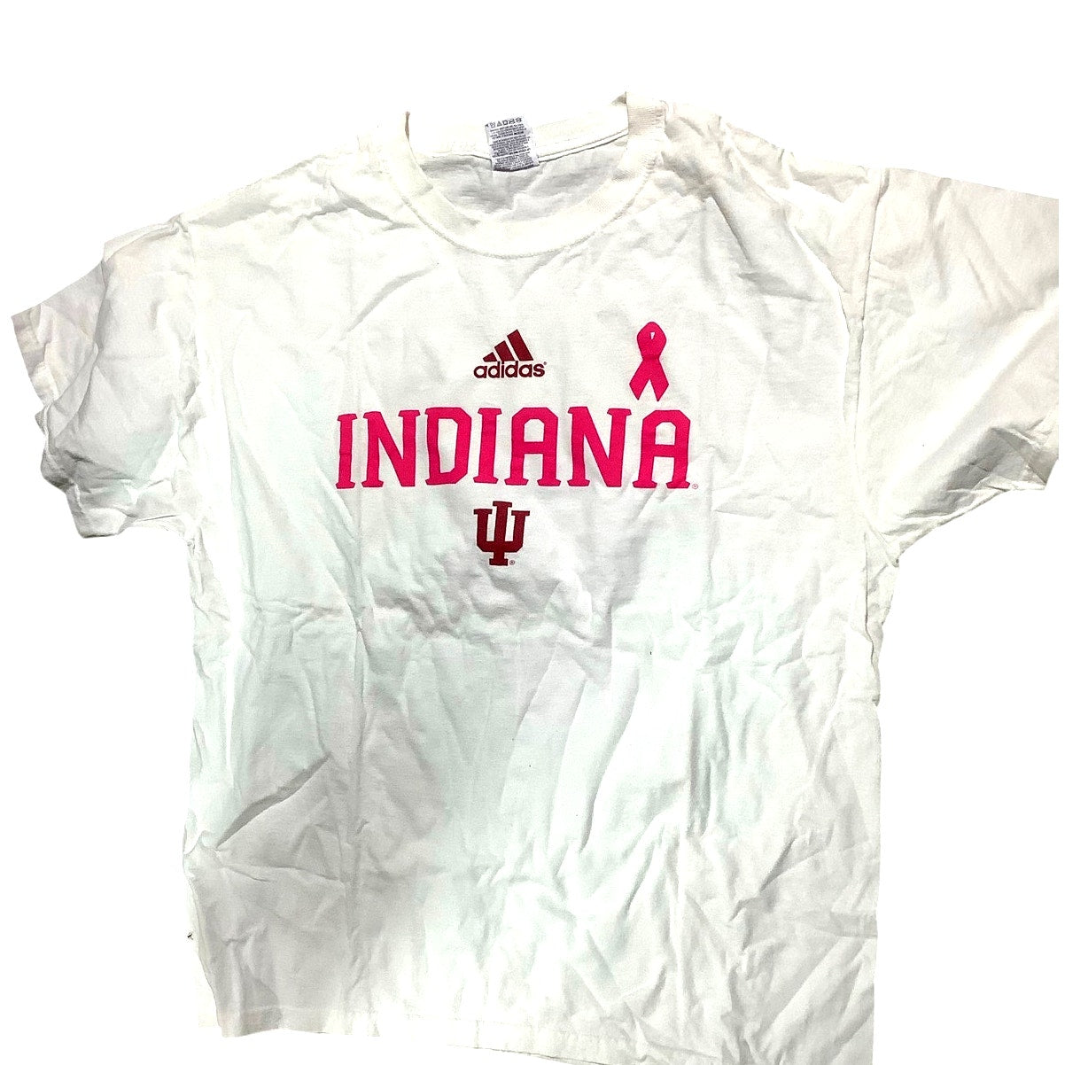 Women's Adidas Indiana University Breast Cancer Awareness T-Shirt, White, Large