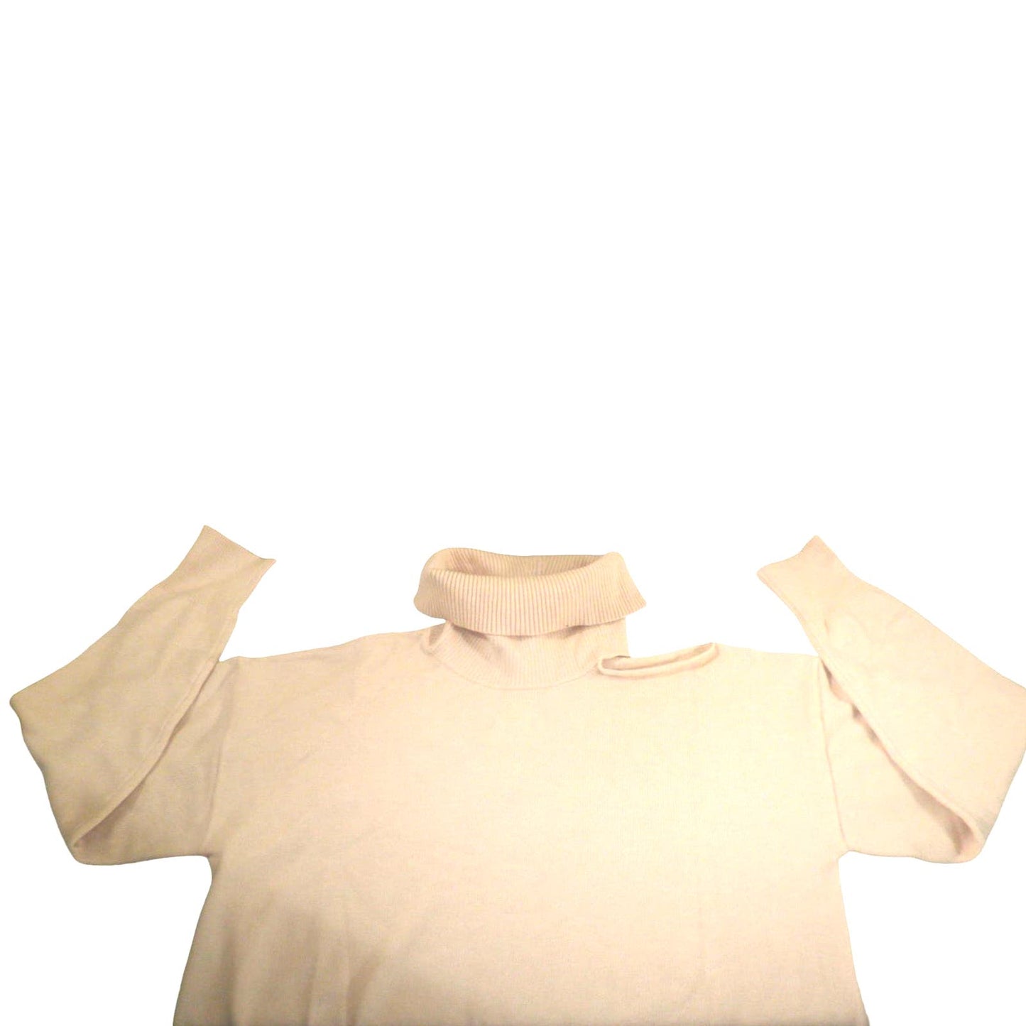Women's Josephine Long Sleeve Cutout Loose Turtlenck Sweater , Crème Brulee, L
