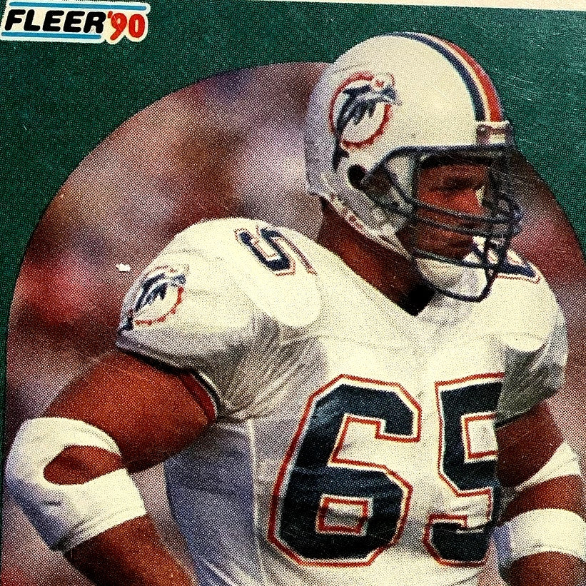 Jeff Dellenbach, Miami Dolphins, 1990 Fleer NFL Card 238, EXC