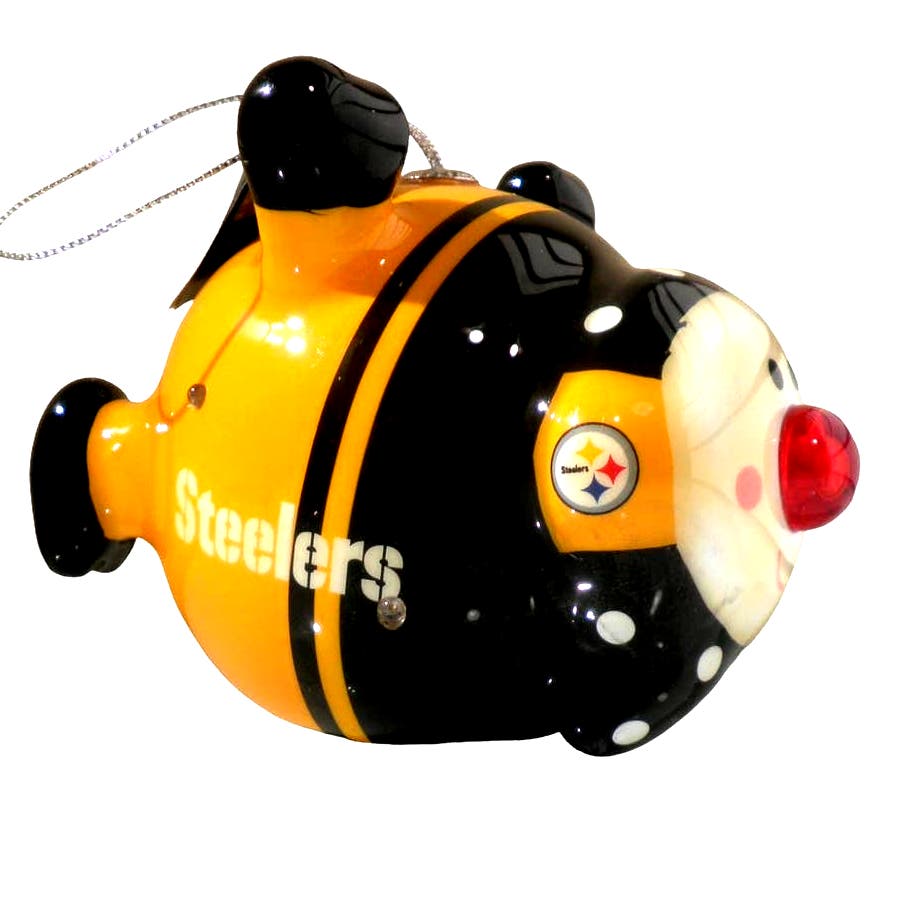 Pittsburgh Steelers NFL Licensed LED Santa and Snowman Christmas Ornaments