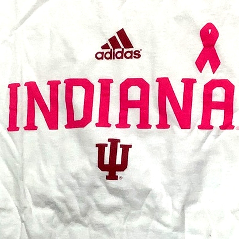 Women's Adidas Indiana University Breast Cancer Awareness T-Shirt, White, Large