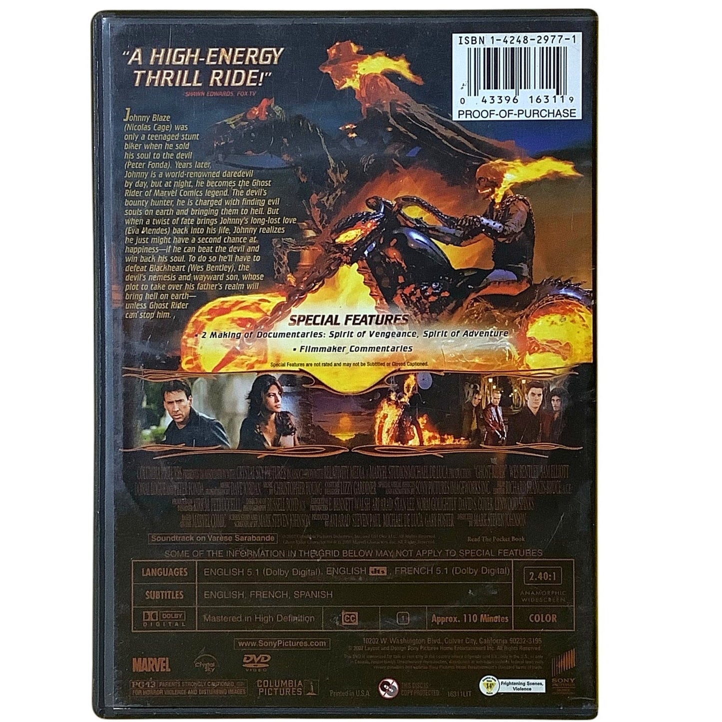 Ghost Rider (Widescreen Edition) [DVD 2007] Nicolas Cage, Eva Mendes - 114 Min.