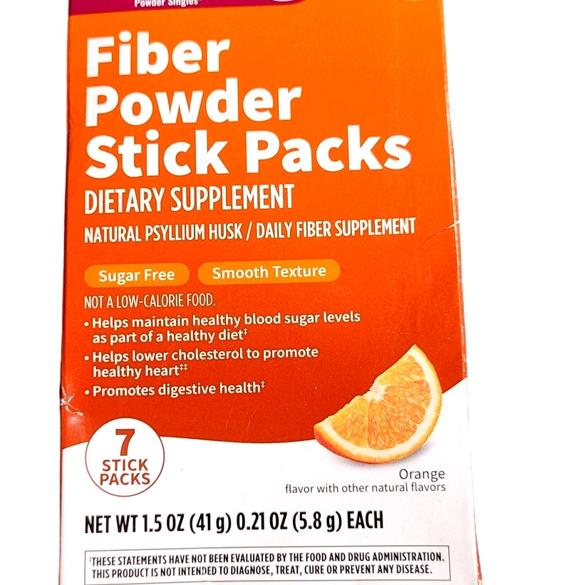 Walgreens Fiber Powder Stick Packs, Orange 7 CT, Expiration Date 09-31-2026